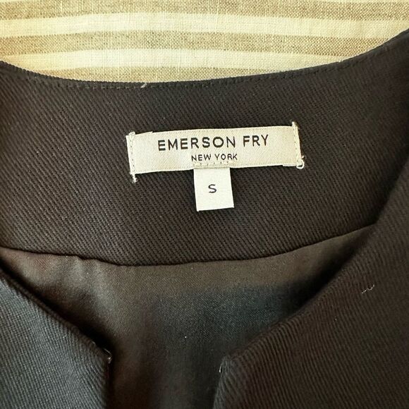Emerson Fry Black Twill Shift Dress Small-L7 - Picture 5 of 5